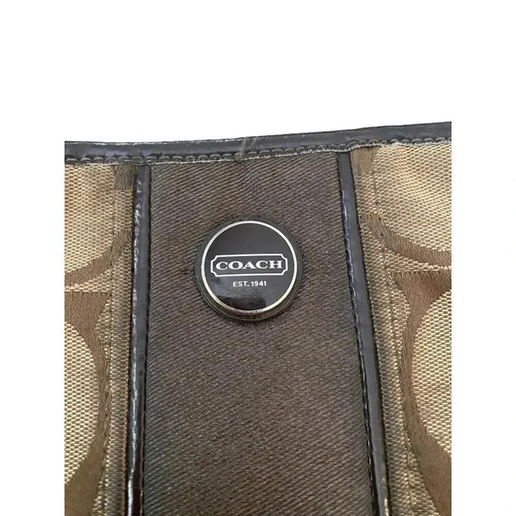 Coach Brown Crossbody Classic C’s Canvas Material Satchel Bag Purse - Picture 5 of 5